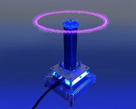 Music Tesla Coil, Electric Arc Plasma Generator Loudspeaker with Audio Cable Electronic Technology Science Experiment Model, Desktop Toy Gifts for Birthday Xmas